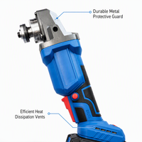 Meuleuse d'angle sans fil 21V sans balais, outil de découpe et de ponçage portatif rechargeable au lithium-ion pour le polissage des métaux