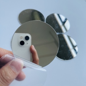 Self-Adhesive Detachable Square Acrylic <strong>Mirror</strong> Sticker Single-Sided <strong>Plastic</strong> with PC Material Cut to Size Services Available - Product Image 1