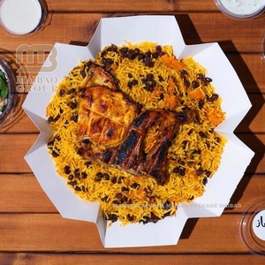 Poulet grillé avec boîte à riz Bukhari motif Logo boîte au trésor clair <span class=keywords><strong>de</strong></span> lune boîte cadeau d'emballage en papier carton gris hexagonal - Product Image 6