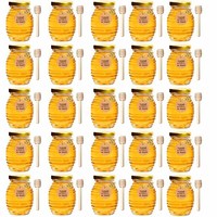 Ensemble de mini pots à miel en verre, pot à miel rond en verre avec couvercle doré, pot en verre hermétique - 70 ml