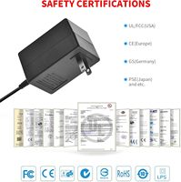 Alimentations linéaires 5V 9V 12V 24V 36V, adaptateurs secteur 12VDC 500mA, entrée 230V, prise murale US, certifiés CE/FCC, garantie 1 an