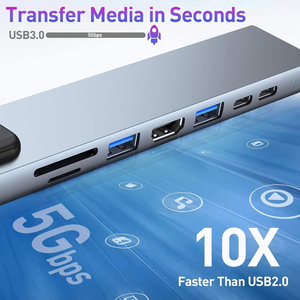 Base de Conexión USB-C 8 en 1 de Alta Calidad con HDTV y Adaptador USB-C 3.1 para Laptop - Product Image 6