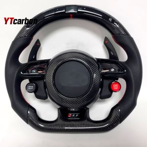 YTcarbon pour <span class=keywords><strong>S1</strong></span> S3 S4 S5 S6 S7 S8 SQ3 SQ5 SQ7 TTS <span class=keywords><strong>accessoires</strong></span> intérieurs de voiture Style de course personnalisé volant en Fiber de carbone véritable - Product Image 1