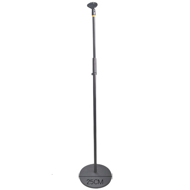 Rayyu GHR-833 Weighted Metal Black & Silver Desktop Meeting Conference Microphone Stand with Lifting Bracket