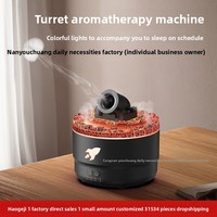 Humidificateur volcanique colonne à grande base, nouveau style, haute capacité, pour usage domestique, avec éclairage d'ambiance coloré et diffusion automatique d'arômes