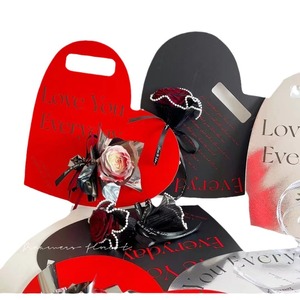 Scatola Regalo a Forma di Cuore per Fiore Singolo, in Cartone Rigido con Laminazione Opaca, Logo Personalizzato, 'Ti Amo Ogni Giorno' per Confezioni Floreali - Product Image 5