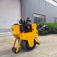 Rouleau compresseur vibrant portatif à tambour unique, mini-compacteur manuel pour la réparation routière et l'aménagement paysager