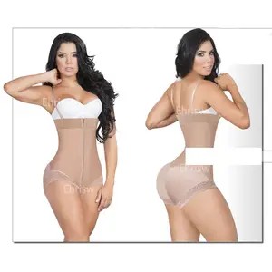 Faja 1035 - 100% COLOMBIANO High Compression Women Double Compression Garment Adjustable Straps Hourglass Figure Girdle