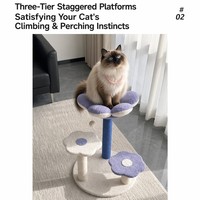 Tour d'escalade pour chat en forme de fleur, multi-niveaux, avec lit en peluche et poteau à gratter en sisal, vente en gros