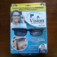 LiEr Nouveauté Promotionnelle Lunettes de vue ajustables pour myopie et presbytie -6D à +3D avec verres en PC, monture noire, boîte en PVC