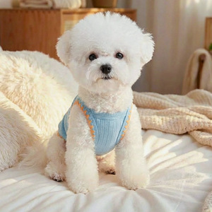 Elegante y lindo chaleco transpirable de poliéster para perros con diseño de cocotero, ropa para mascotas para primavera y verano. - Product Image 5