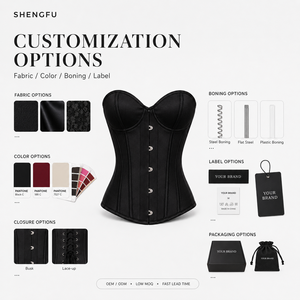 SHENGFU Abbigliamento Donna Corsetto Sexy in Pizzo Nero Lingerie Bustier Modellante Vita Slim Fit Abito da Club per Feste Modellante Corpo - Product Image 6