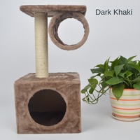 Arbre à chat multi-niveaux en peluche avec griffoir intégré et plateforme de saut pour chats d'intérieur