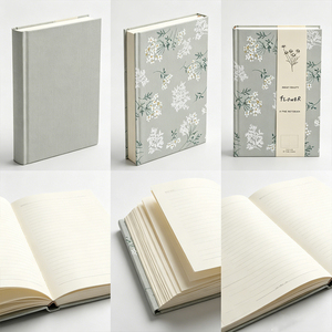 Sheng Kang Packaging Flower Hardcover Notebook A5 240 Page Fabric Cover Digital Printing Sewing Binding Gift Composition <b>Book</b> - Product Image 2