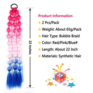 ต่อผมสีสำหรับผู้หญิง แบบหางม้าฟู พร้อมยางรัดผม แบบไล่สี อุปกรณ์เสริมผมสำหรับ<span class=keywords><strong>วัน</strong></span>ที่ต้องการความโดดเด่น - Product Image 4
