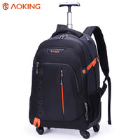 Aoking - Rolling Wheeled Trolley Backpack for Men