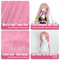 Peluca de Cosplay Estilo Anime, Semitermoadherida, con Trenzas de Colores Degradados, Cabello Largo, Alta Densidad PQ, Venta al Por Mayor, Senmu Beauty