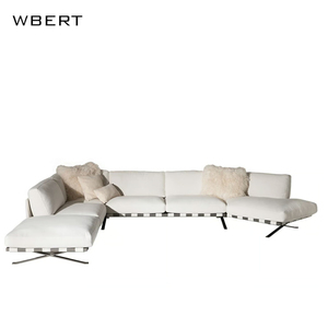 Wbert ชุดโซฟาหลายคนมุมแบบอิมพีเรียลของอิตาลีห้องนั่งเล่นสำหรับครอบครัวขนาดเล็กสำหรับโรงแรม - Product Image 6