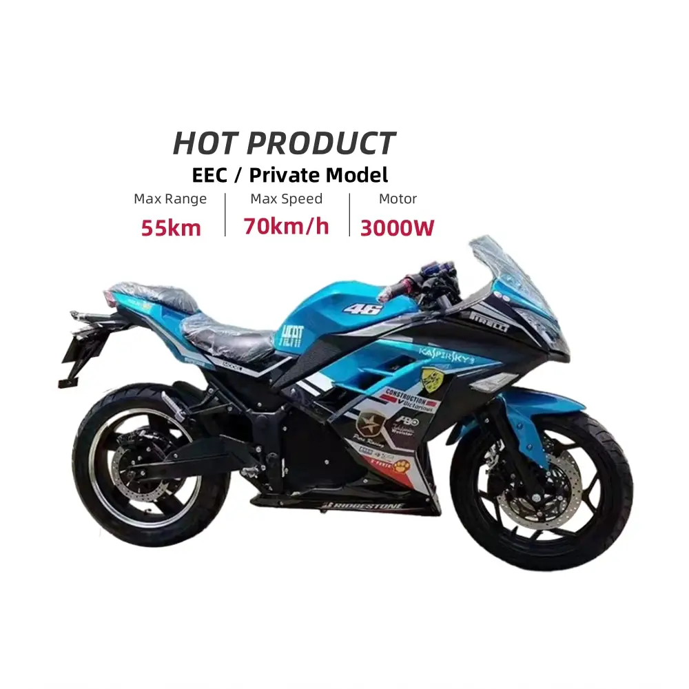 XRZ EEC yüksek performans 3000w 72v şehir spor yüksek hız 70 km/s Off-Road elektrikli motosiklet yetişkin için
