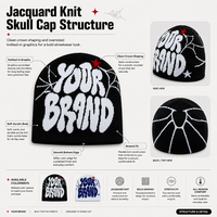 Bonnet Y2K personnalisé en tricot jacquard camouflage, chaud, imperméable et respirant, avec revers, pour le ski et le streetwear (vente au détail pour marques)