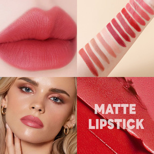 Pink Square Tube Velvet Matte <b>Lipstick</b> Silky Creamy High Pigment Long Wear Lip Color Multi Shades Available - Product Image 3