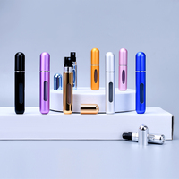 Mini vaporisateur de parfum portable en aluminium argenté, doré, bleu, violet, rechargeable, flacon vide 5ml 8ml