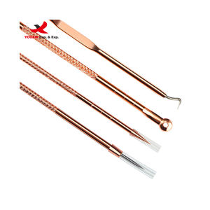 Mixed Procurement Low Price Beauty Pimple <b>Extractor</b> Skin Care Tool 4pcs Gold Silver Black Head Remover Kit With Transparent Case - Product Image 4