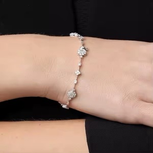 Tennis Bracelet Classic Diamond Moissanite 14k Dainty Gold Diamond <b>Wedding</b> Jewelry Perfect <b>Gift</b> - Product Image 1
