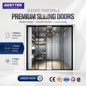Porte Scorrevoli in Alluminio AOSTTER con Telaio Sottile, Hardware Sigenia, Insonorizzate, Doppio Vetro, Moderne per Interni e Patio - Product Image 1