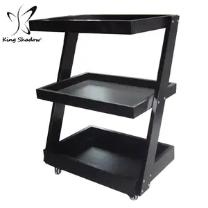 China Salon Furniture Equipment Black Wood Trolley Cart Hair Salon Supplier