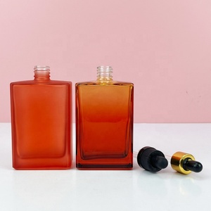 Cosmetic Package Amber Glass Pipette square Serum <b>Bottles</b> 15ml 30ml 50ml 100ml Essential Oil Rectangle Glass <b>Dropper</b> <b>Bottle</b> - Product Image 2