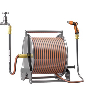 Heavy Duty Portable Haute Pression Rétractable Montage <span class=keywords><strong>Mural</strong></span> Ménage En Acier Inoxydable En Métal Jardin <span class=keywords><strong>Arrosage</strong></span> <span class=keywords><strong>Tuyau</strong></span> En Métal Bobine Chariot - Product Image 1