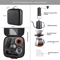 Ensemble de cafetière portable d'extérieur en acier inoxydable à double paroi, écologique, pour café infusé à la main, accessoires inclus