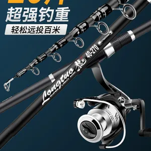 Personalizado 2.1m-5.4m telescópico fibra de carbono Surf Rod médio pesado rápido ação Casting Rod