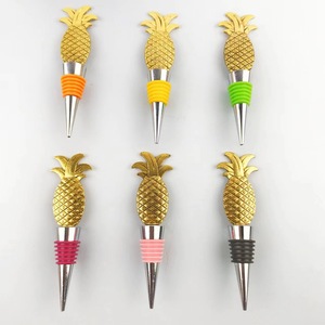 Golden Pineapple Zinc Alloy Wine Stopper Bottle Opener Cork Sealer Set For Wine Beer Champagne Party Decor - Product Image 2