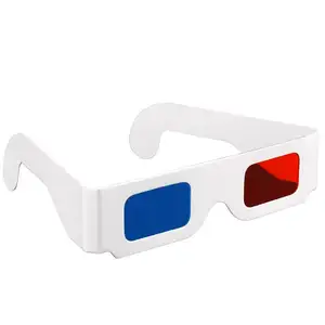 2024 Wholesale Red/Cyan Blue Anaglyph Cardboard Paper 3D Glasses For Movie