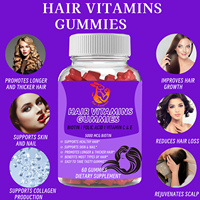 Gummies de vitamines pour cheveux pour adultes OEM ODM avec vitamine C et acide folique pour la croissance des cheveux - Compléments alimentaires à base de plantes de qualité alimentaire