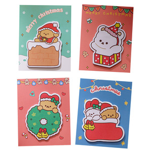 Christmas Cartoon Special Shaped <b>Sticky</b> Notes Self Adhesive High Aesthetic Portable Memo Message <b>Notepads</b> - Product Image 2