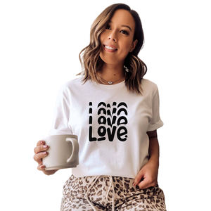 Camiseta de algodón de talla grande para el Día de San Valentín, camisa con logotipo personalizado para pareja, vestido de amantes, impresión Digital, venta al por mayor - Product Image 5