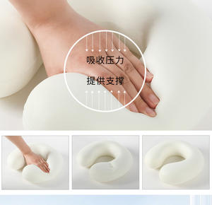 Oreiller de Voyage 100% Pure Mousse à Mémoire de Forme Essentiel pour Avion Voiture Bureau Sieste Camping Logo Personnalisable Matière Coton - Product Image 5