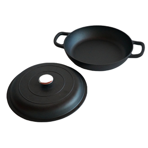 ChuiHua <span class=keywords><strong>Cocotte</strong></span> <span class=keywords><strong>en</strong></span> <span class=keywords><strong>fonte</strong></span> <span class=keywords><strong>personnalisable</strong></span> avec revêtement émaillé noir, couvercle inclus, compatible gaz et induction, écologique, certifiée LFGB - Product Image 2