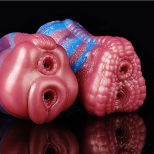 YOCY Male <b>Masturbators</b> Dual Channel Realistic Animal Silicone Masturbation Cup Vaginal Anal Sex Pocket Pussy Toys for Adult - Product Image 5