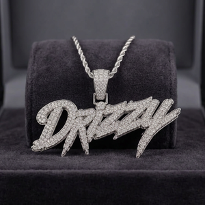 <b>Iced</b> <b>Out</b> Moissanite Letter Pendant Rhodium Plated 925 Silver <b>Chain</b> Unisex Hiphop Pendant Everyday Wear Charm - Product Image 3
