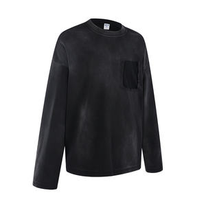 เสื้อยืดแขนยาวผ้าฝ้ายแท้เนื้อหนักสไตล์เรโทร 325 กรัม ไซส์อเมริกัน สกรีนโลโก้ตามสั่ง เสื้อยืดแฟชั่นทันสมัย ผ้า Worsted - Product Image 4