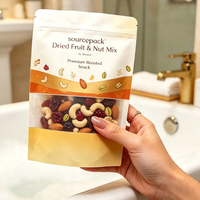 Pochette à fermeture éclair personnalisée pour emballages alimentaires (snacks, bonbons, fruits secs) – Sachets Doypack en papier kraft avec fenêtre et fermeture Ziplock