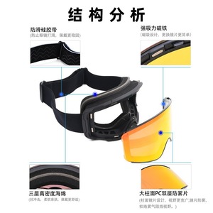Gafas de esquí con lente cilíndrica, talla única, material de PC, para protección en todos los deportes al aire libre - Product Image 4