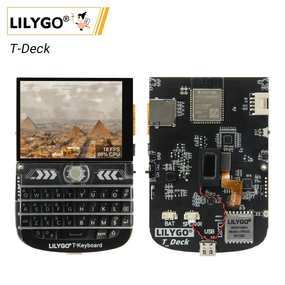 LILYGO T-Deck ESP32-S3 WIFI Bluetooth Development Board 16MB Blitz mit 2,8 ''LCD-Display, Tastatur, Trackball, Mikrofon, Lautsprecher