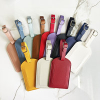 Étiquette de bagage légère et portable en cuir PU multicolore épaissi 2026, anti-perte, pour carte d'embarquement et valise
