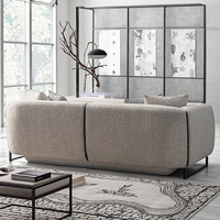 Canapé en tissu trois places de luxe léger, style moderne minimaliste, salon, balcon, canapé de détente pour petit appartement, entrepôt, hôtel, villa