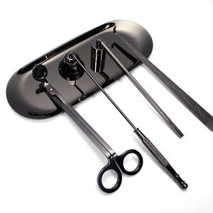 شمعة من خمس قطع في بندقية إكسسوارات سوداء من الفولاذ المقاوم للصدأ خطاف قاطع فتيل طفاية طفاية بالجملة - Product Image 1